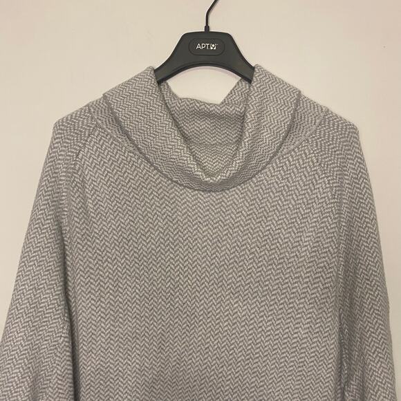 New Loft Gray Poncho Sweater Turtle Neck Classic Office Fall Pullover M Large - Picture 2 of 13